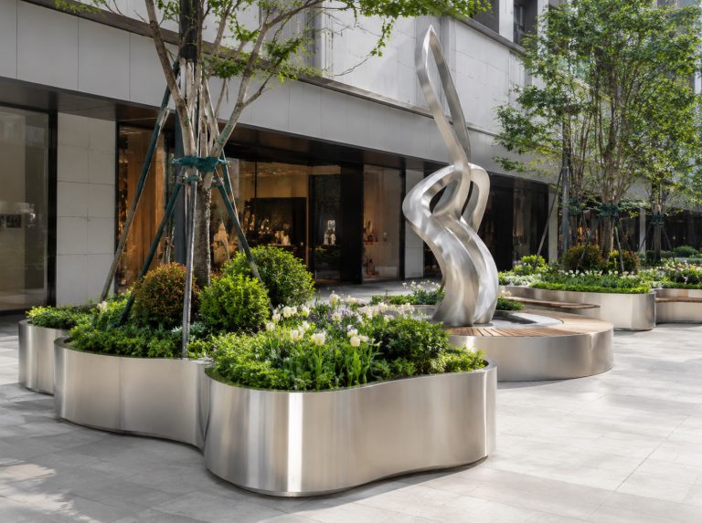 江口县不锈钢景观雕塑与金属花箱